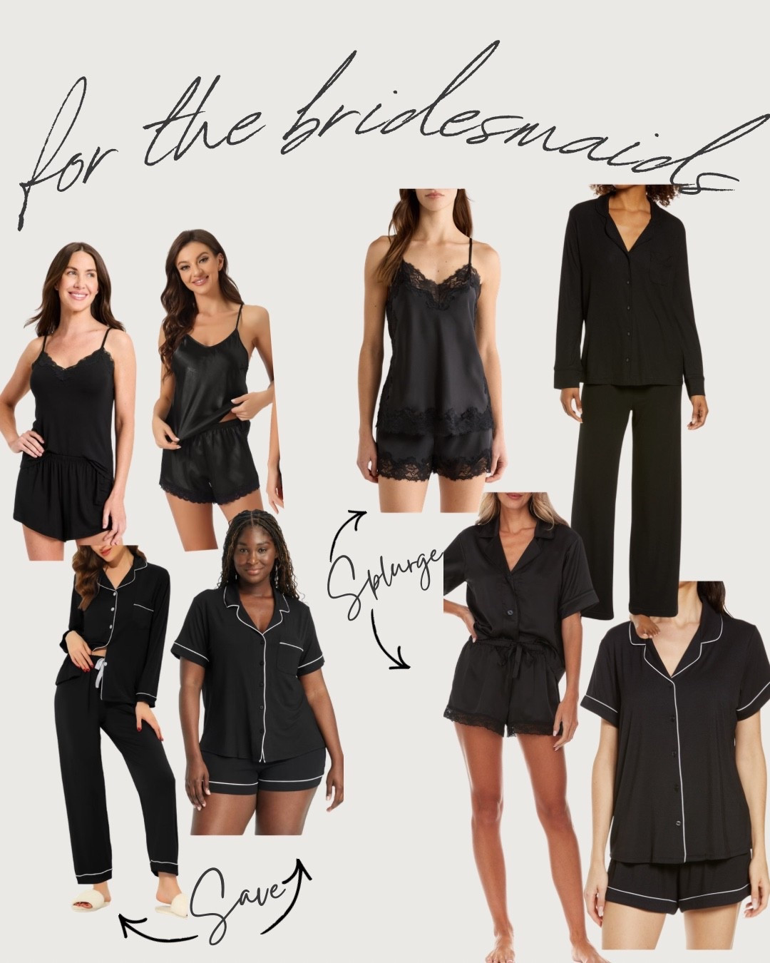 Bridesmaid getting ready outfits! Save vs. Splurge…all great options linked #bridalparty #wedding #bride #bridesmaid #gettingready #outfit #pajamas 

#LTKSaleAlert #LTKselfcare #LTKWedding
