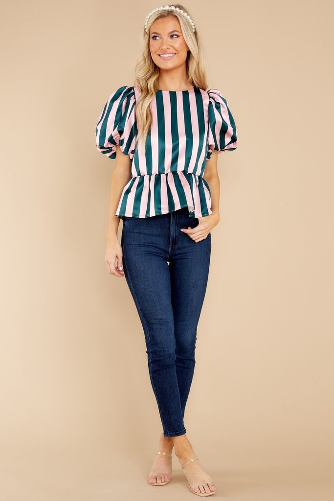 Angela Holiday Stripe Top | Red Dress 