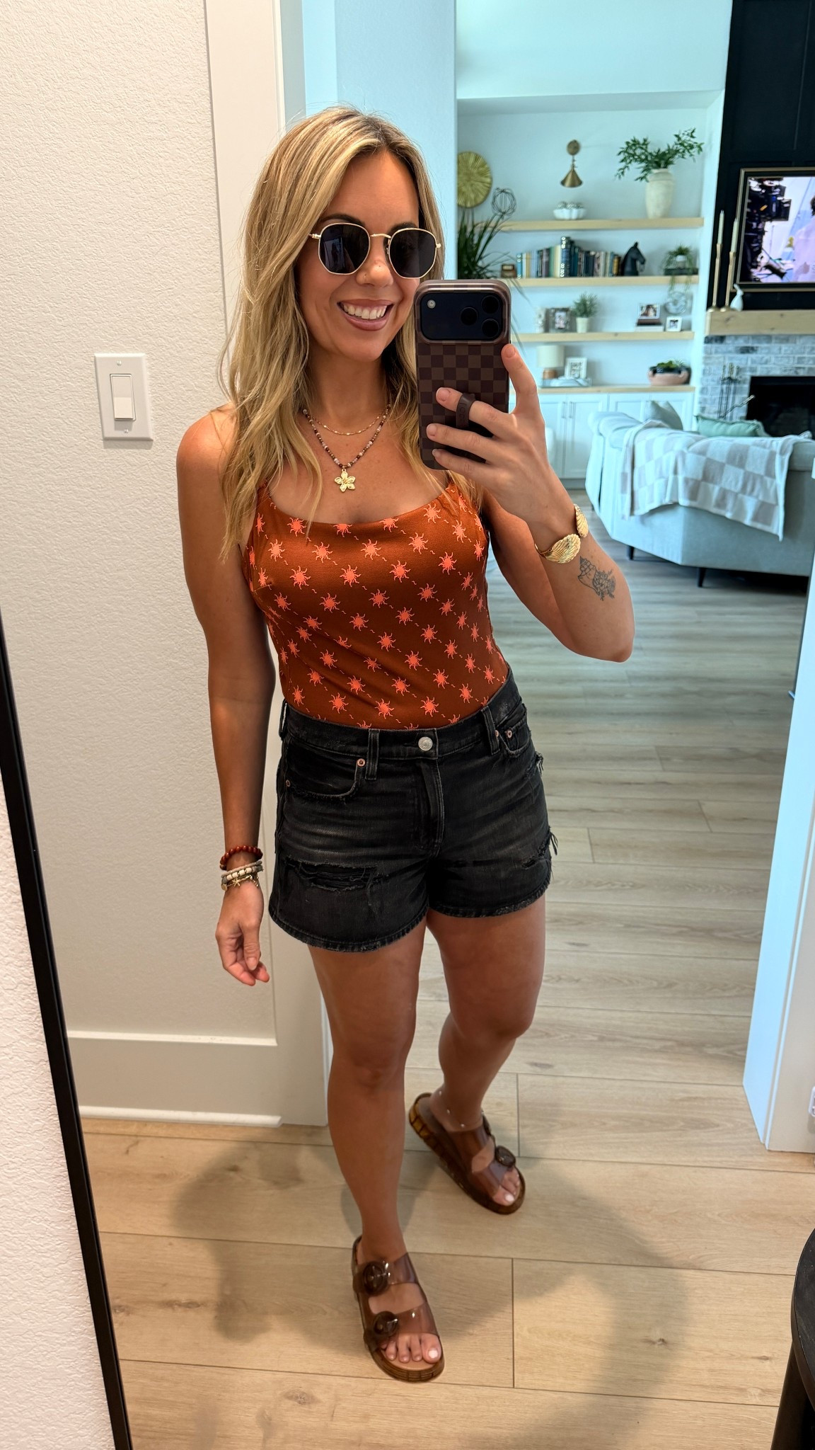 Loopy code: Wifeonadime 
Used the coco and eve gradual tanning lotion and the micromist face tanning spray. Wearing my true size 4 in the shorts but sized up to a medium in the one piece because it’s high leg and short in the torso! @Coco & Eve @Loopy Cases 

#LTKFestival #LTKootd #LTKSwim