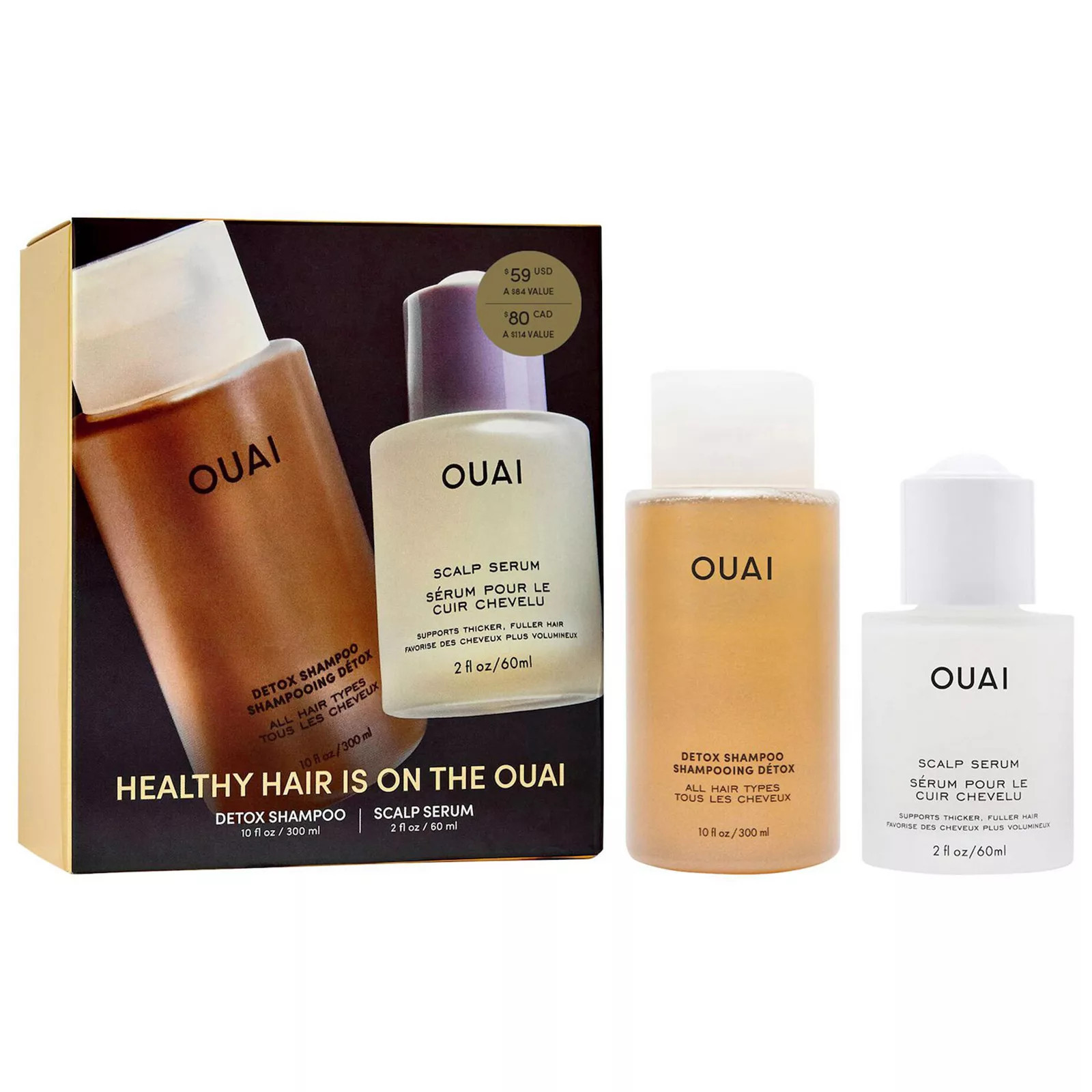 OUAI Detox Shampoo & Scalp Serum Hair Gift Set, None | Kohl's