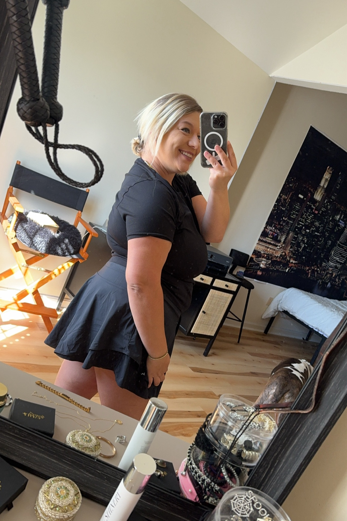 black high rise skirt, midsize, black bedroom inspo, makeup vanity, black mirror, black jewelry, gold jewelry, affordable jewelry, costume jewelry, photography backdrop, city backdrop, plus size, office 

#LTKStyleTip #LTKHome #LTKMidsize