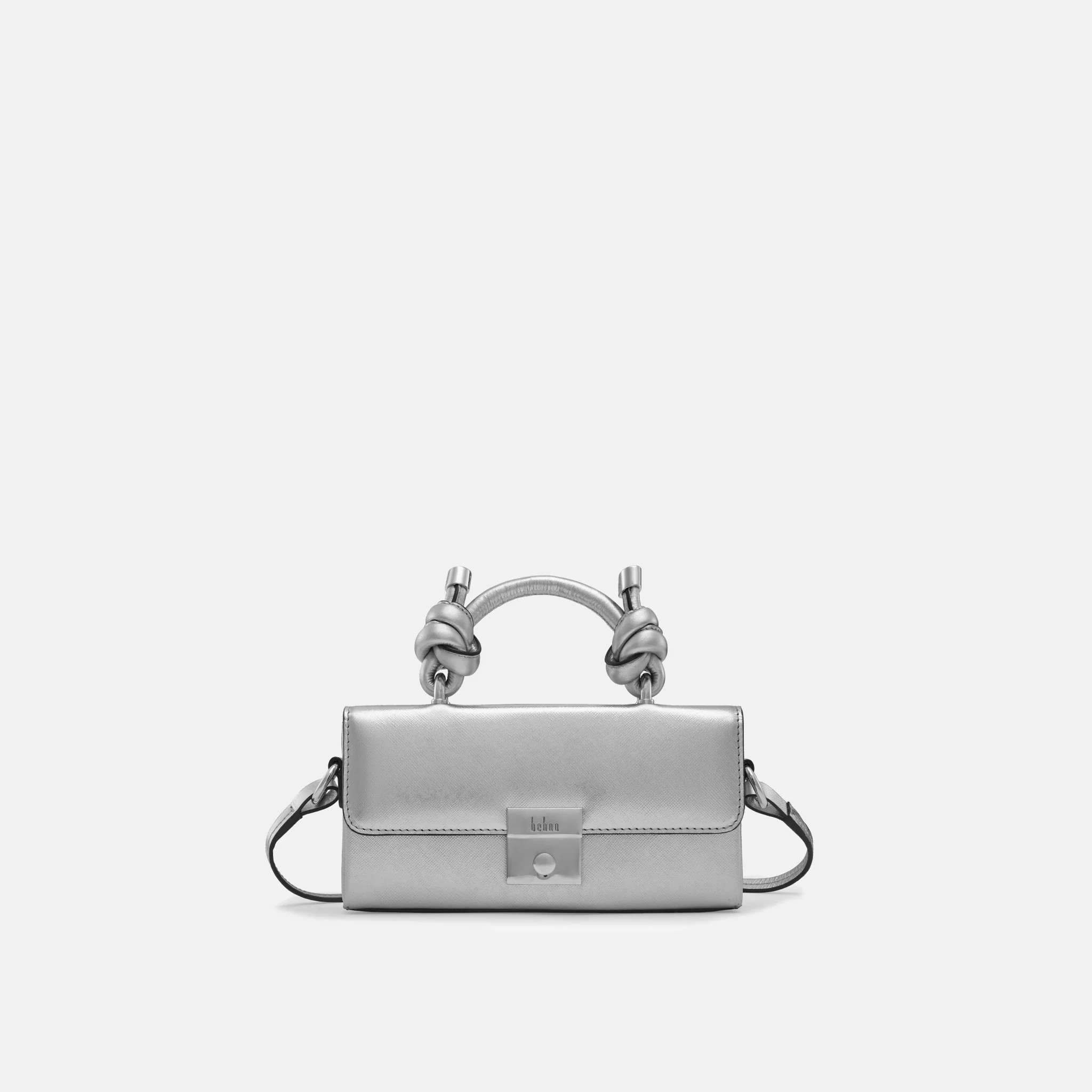 MARY BAG MICRO SOFT METALLIC SILVER | behno