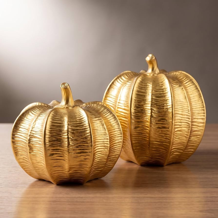 Small Resin Pumpkins Fall Decoration for Home Table Centerpiece Fireplace Mantel | Amazon (US)