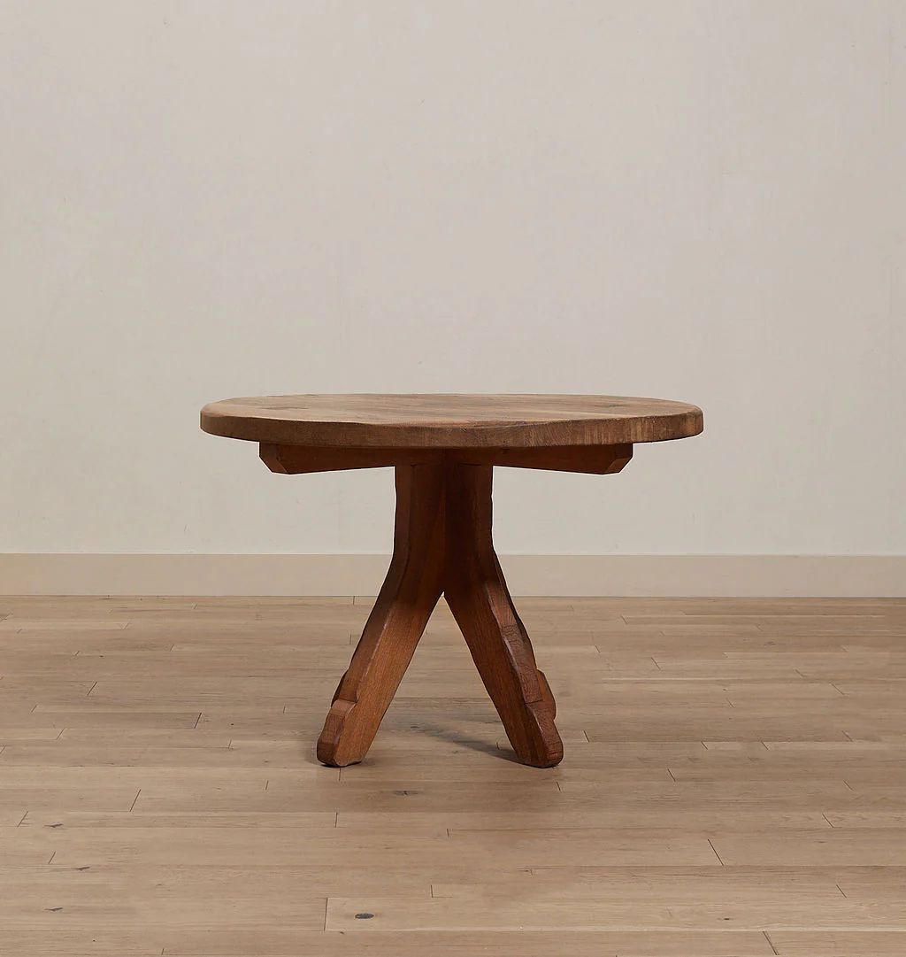 Vintage Solid Oak Circular Dining Table | Amber Interiors