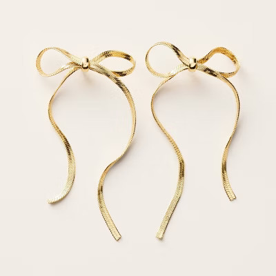 Bow Linear Drop Stud Earrings - kate spade new york x Target Gold | Target