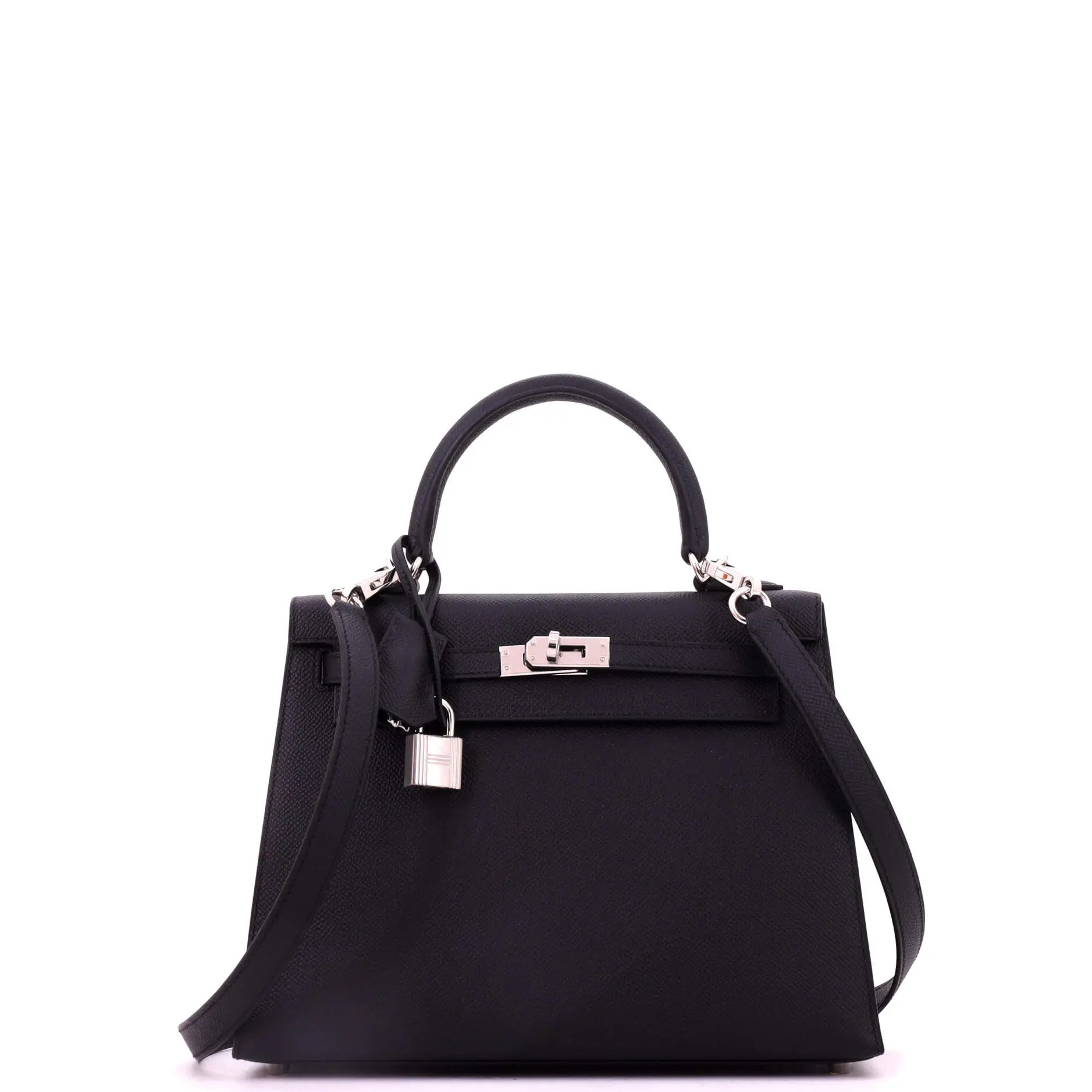 Pre-Owned Hermes Kelly Handbag Black Epsom with Palladium Hardware 25 in Noir at Nordstrom, Size Small | Nordstrom