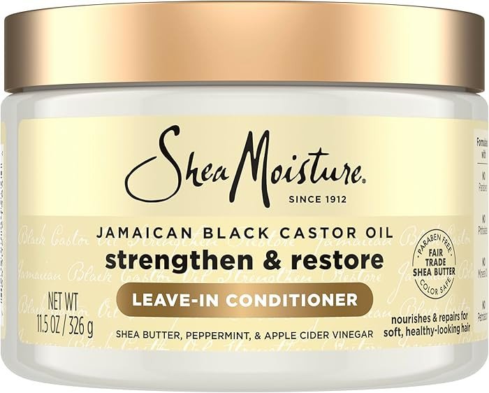 SheaMoisture Jamaican Black Castor Oil, Strengthen & Restore Leave-In Conditioner, 11.5 fl oz (34... | Amazon (US)