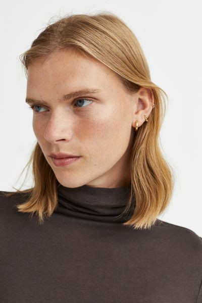 Pima cotton polo-neck top | H&M (UK, MY, IN, SG, PH, TW, HK)