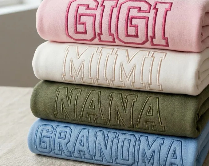 Custom Comfort Colors Sweatshirt Personalized Gift for Her Felt Letter Embroidered Crewneck Gift ... | Etsy (US)