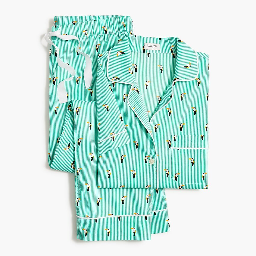 Cotton pajama set with cropped pant | J.Crew Factory