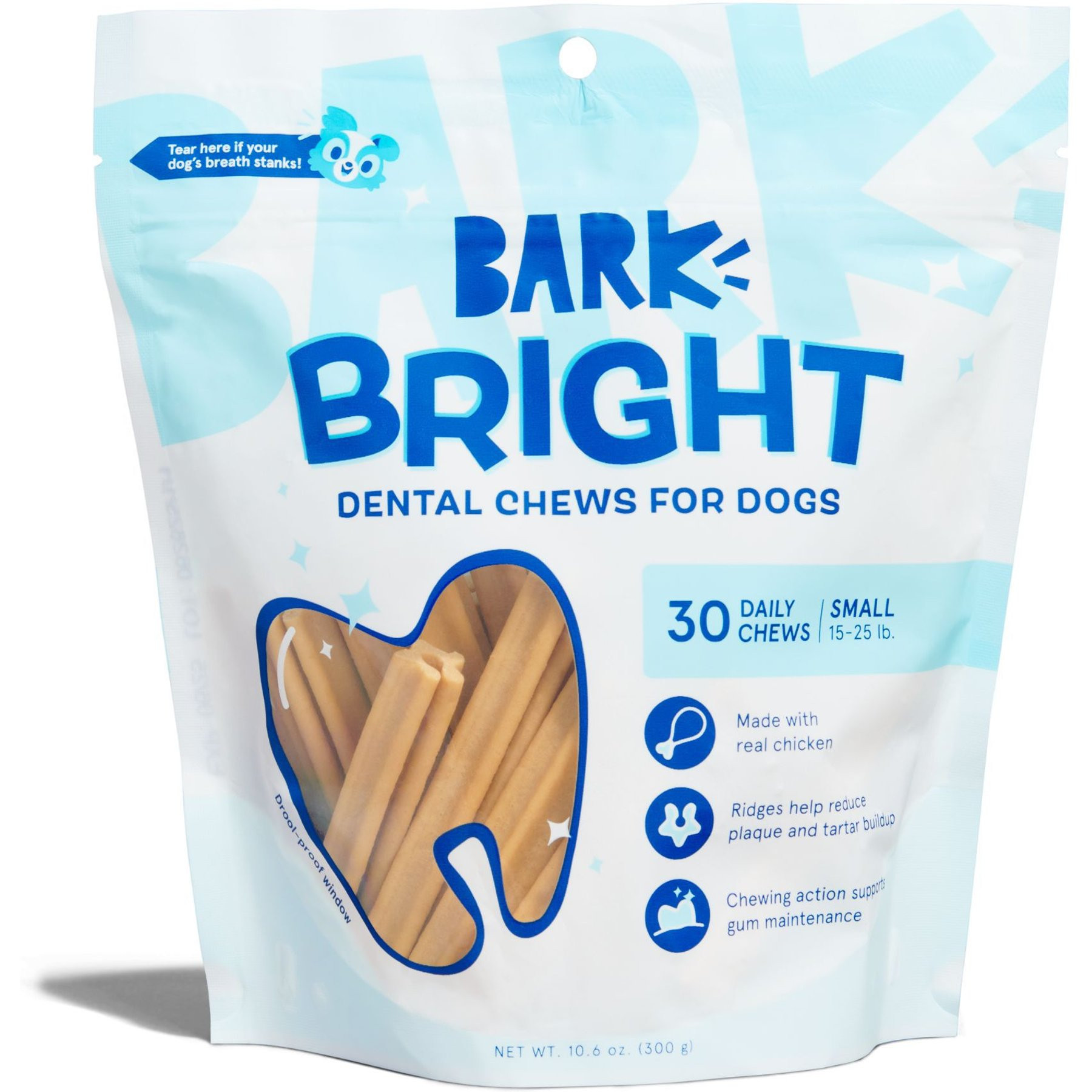BARK Bright Small Chicken Flavored Dental Dog Treats, 30 count | Chewy