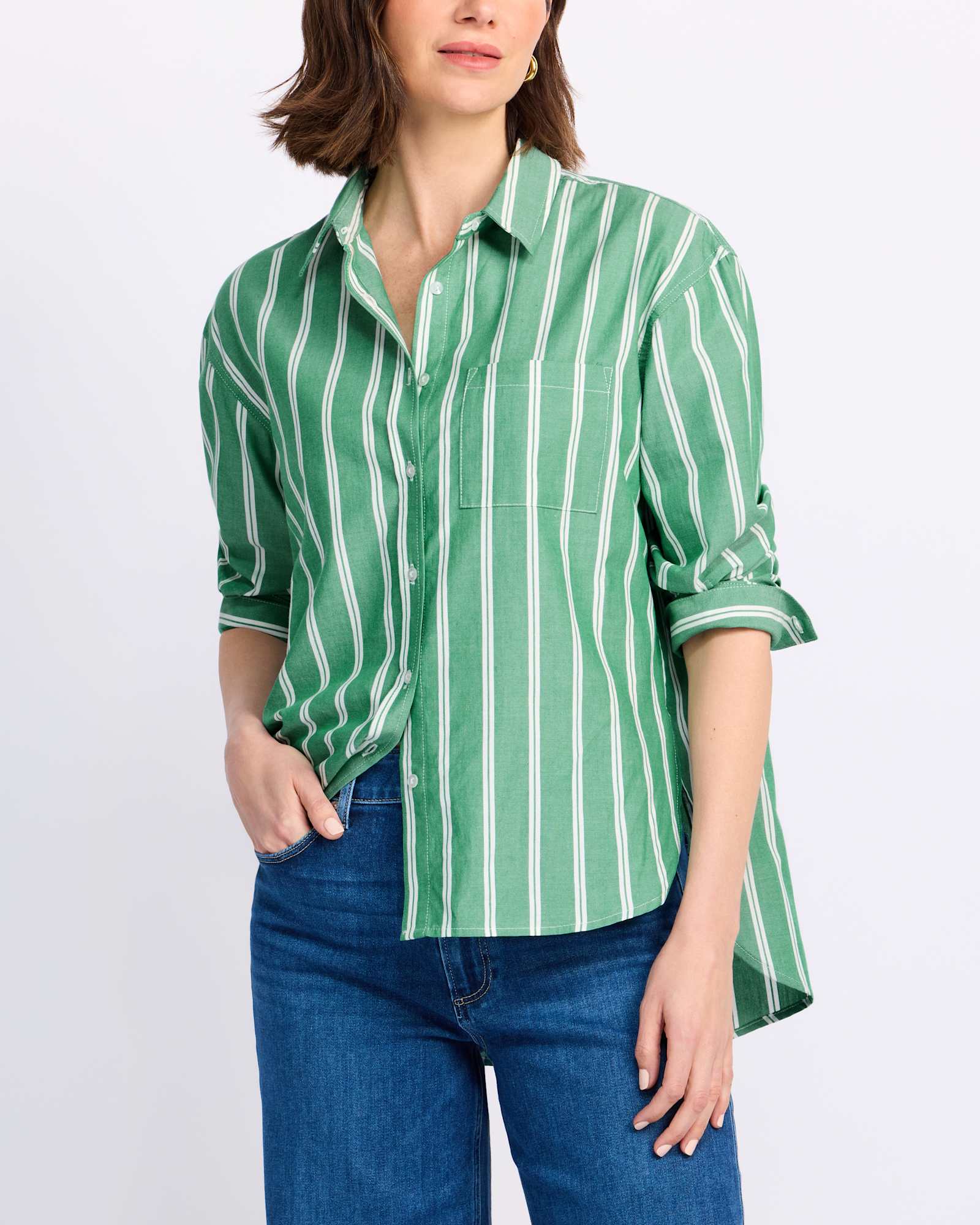 Clara Oversized Drapey Cotton Adjustable Button Down Shirt | Stitch Fix