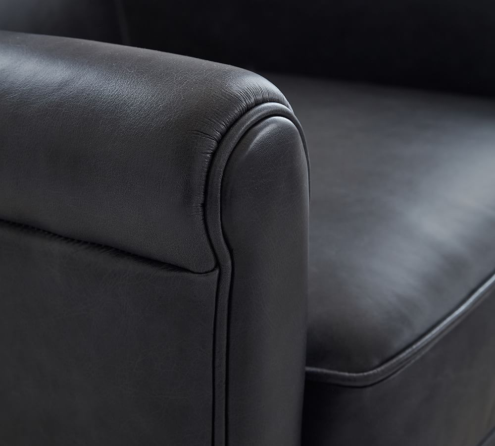 Irving Roll Arm Leather Armchair | Pottery Barn (US)