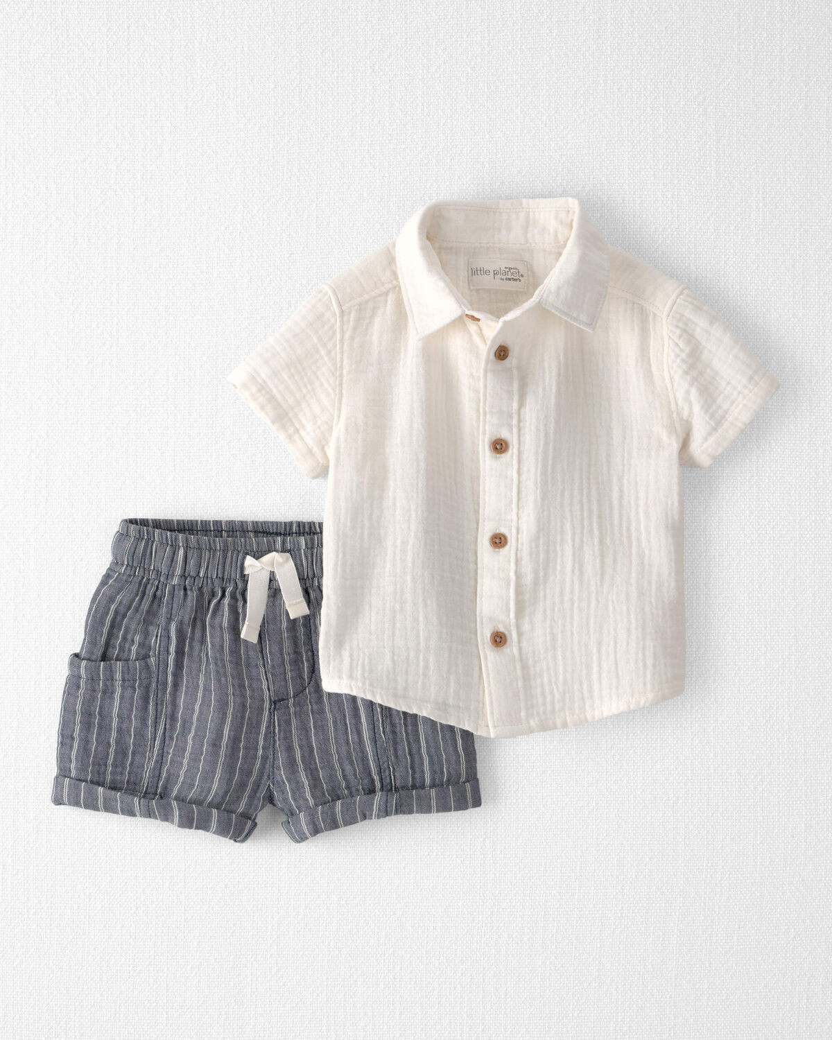 Baby Boy 2-Piece Organic Cotton Gauze Top & Short Set | Carter's Inc