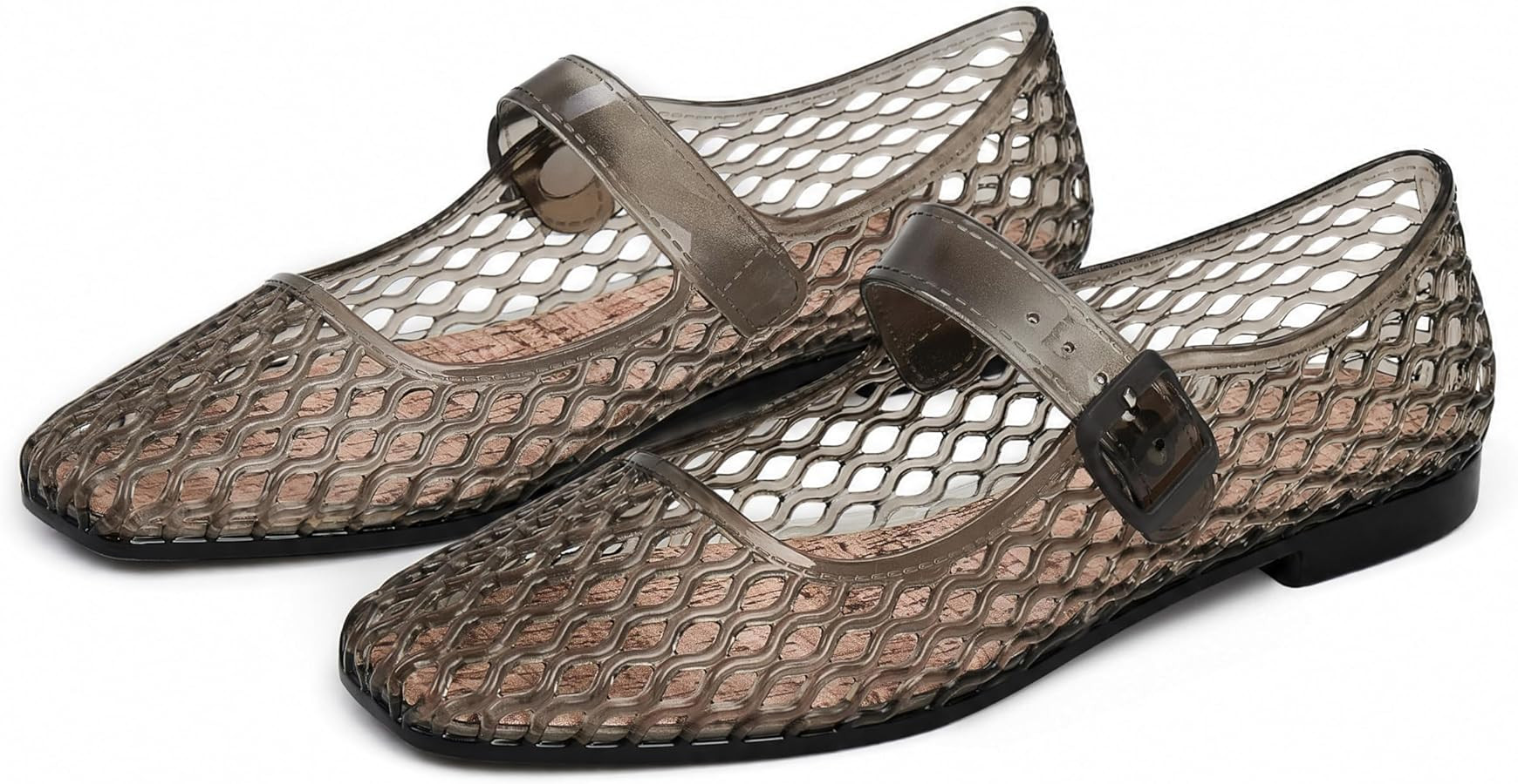 DOEYG Jelly Mary Ballet Flats for Women Jelly Sandals Shoes Women Beach Jellies Mary Jane Flats B... | Amazon (US)
