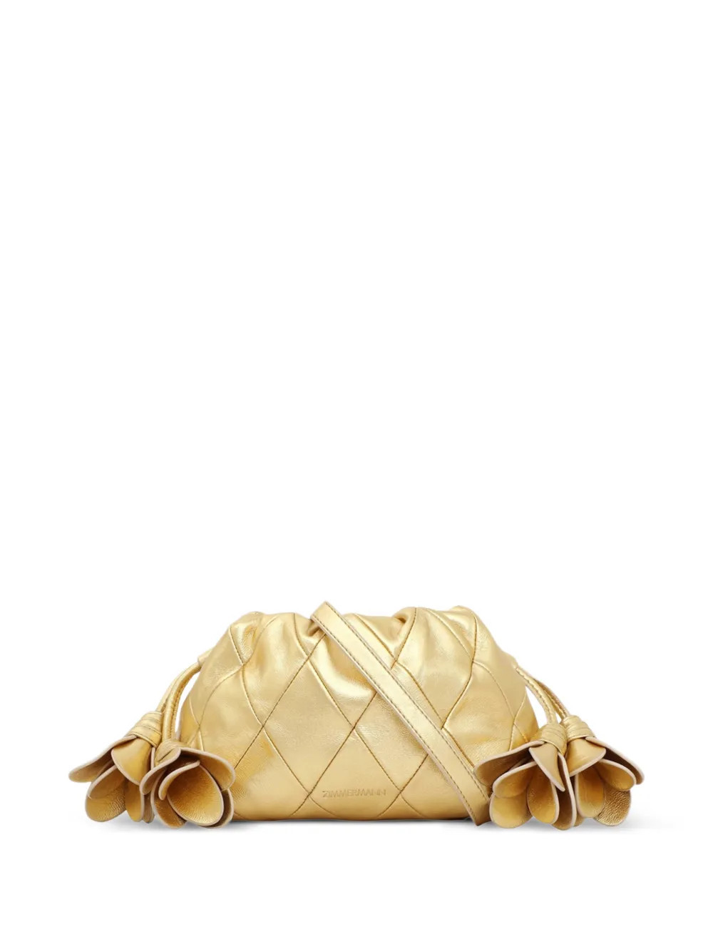 ZIMMERMANN Cloud 91 quilted leather clutch bag - Gold | Farfetch Global