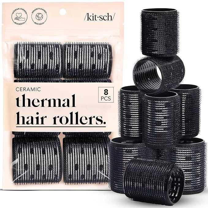 Kitsch Ceramic Thermal Hair Rollers for Women – Self Grip Hair Curlers for Heatless Curls Overn... | Amazon (US)
