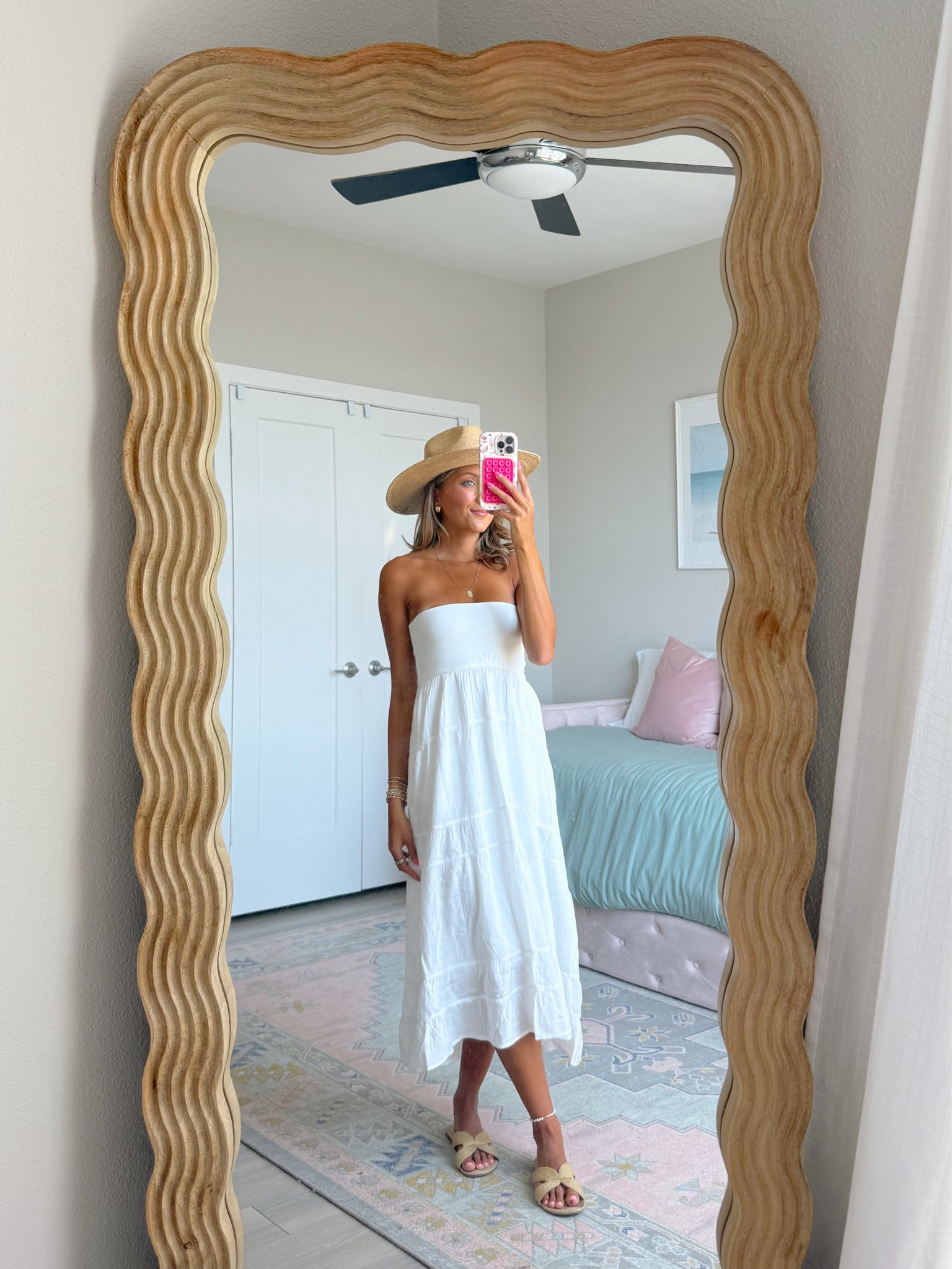 the cutest summer outfit of the day / white vacation dress that converts into a skirt 💕