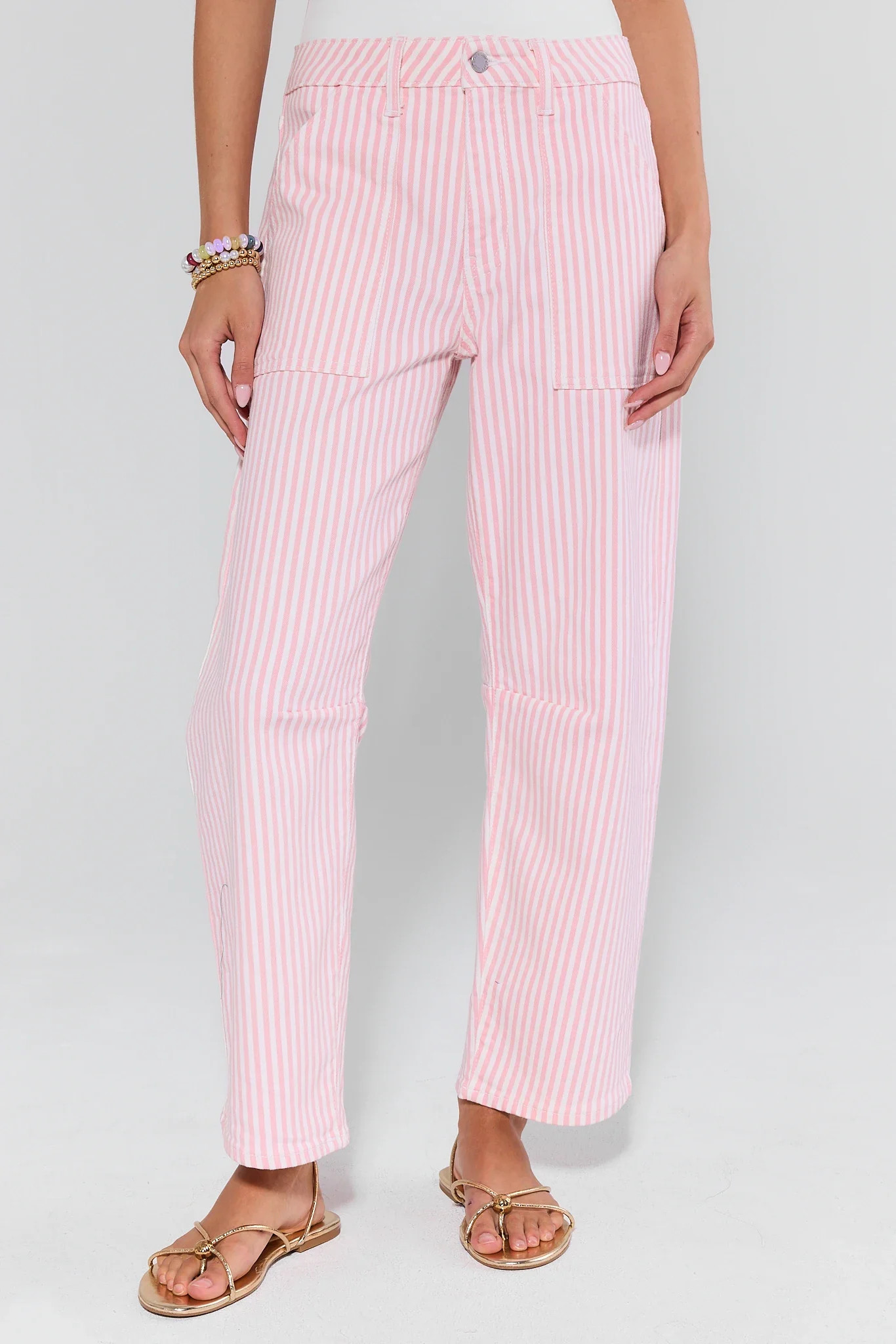 Alice Barrel Leg Pink Striped Jeans | Avara
