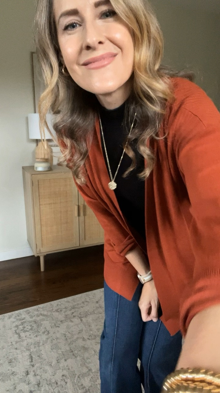 Walmart $15 cardigan, soft and stretchy! I sized up to a large. #walmartfashion 

#LTKFindsUnder50 #LTKWorkwear #LTKStyleTip