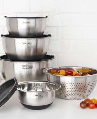 9 Pc Stainless Steel Mixing Bowl Set - Macy's | Macy's