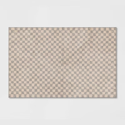 2'6"x4' Checkerboard Plush Accent Rug - Threshold™ | Target