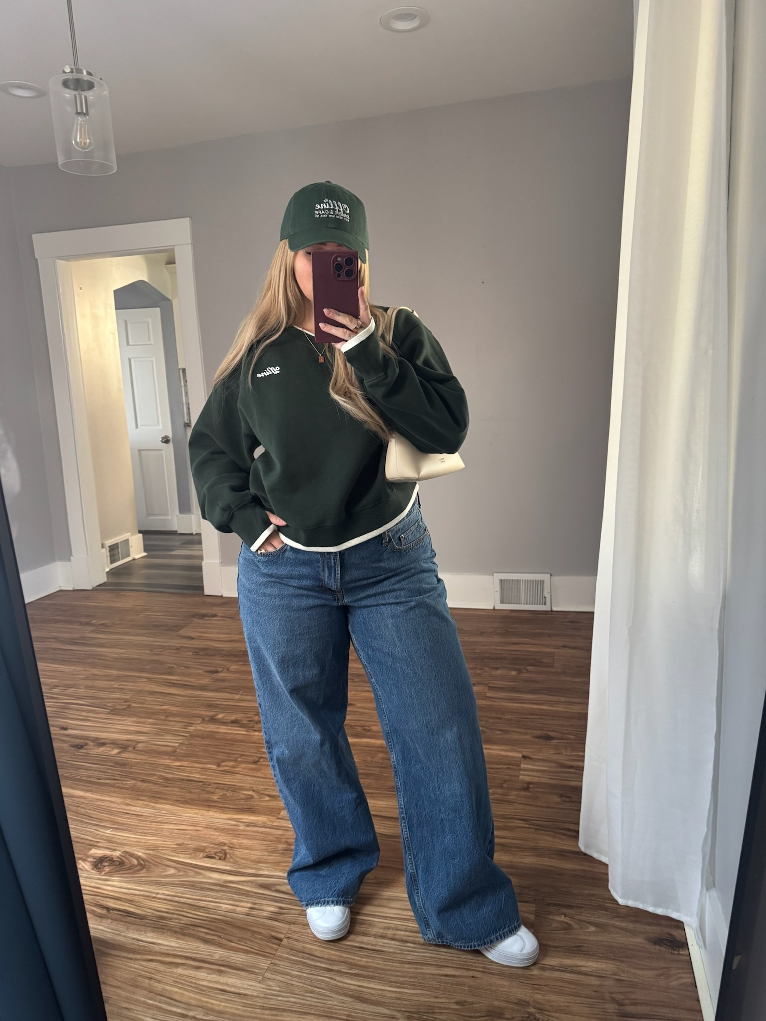 Todays fit🤍 Cute but comfy #aerie #abercrombie #jeans #coffeefit 

Jeans- 32 (sized up for baggier fit)
Top- XL 

#LTKStyleTip #LTKSaleAlert #LTKMidsize