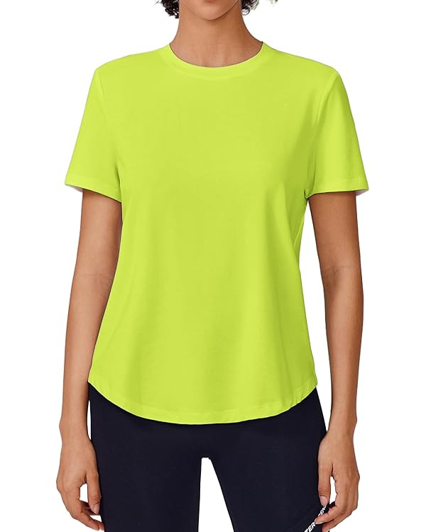 PINSPARK Soft Workout Tops for Women Short Sleeve UV Protection Shirt Quick Dry Athletic Swim Exe... | Amazon (US)