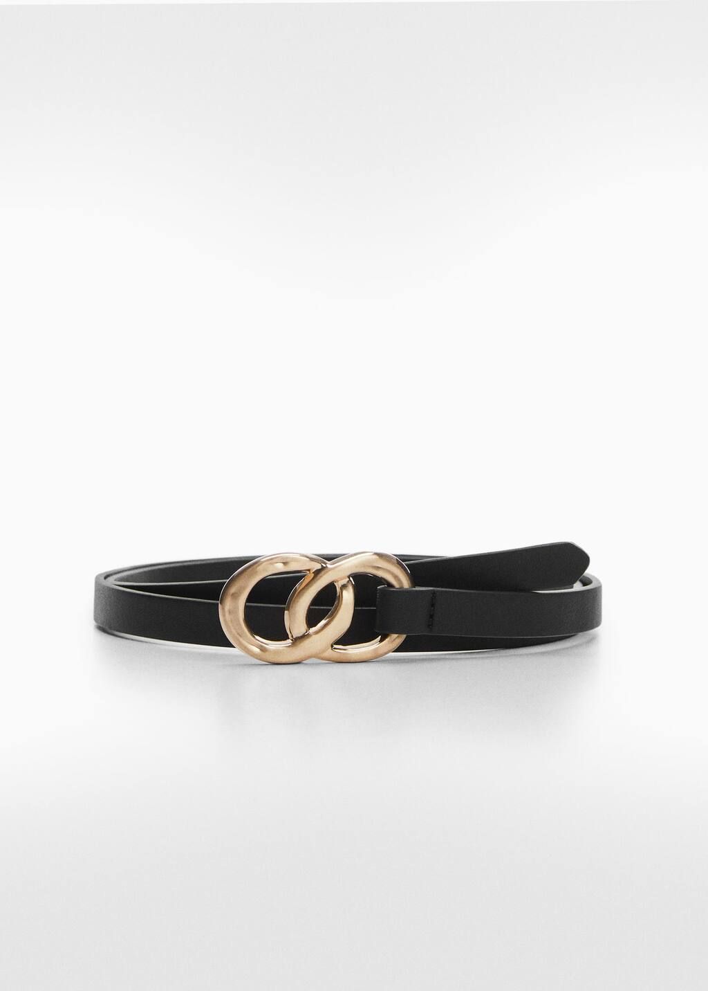 Belt with interlocking rings and buckle | MANGO (US)