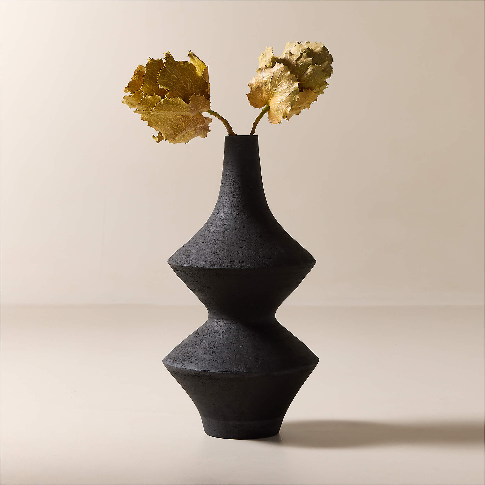Cabo Black Terracotta Floor Vase + Reviews | CB2 | CB2