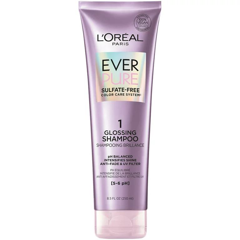 L'Oreal Paris EverPure Sulfate Free Glossing Shampoo, pH Balanced, 8.5 fl. oz. | Walmart (US)
