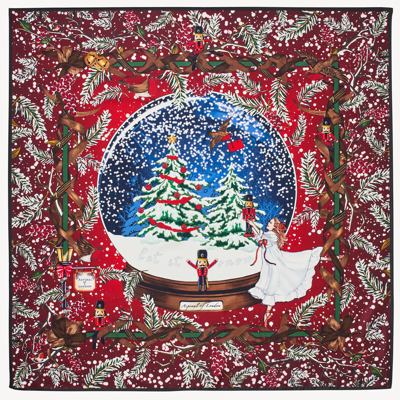 Nutcracker Silk Scarf

        
            
            Cardinal Red Pure Silk | Aspinal of London
