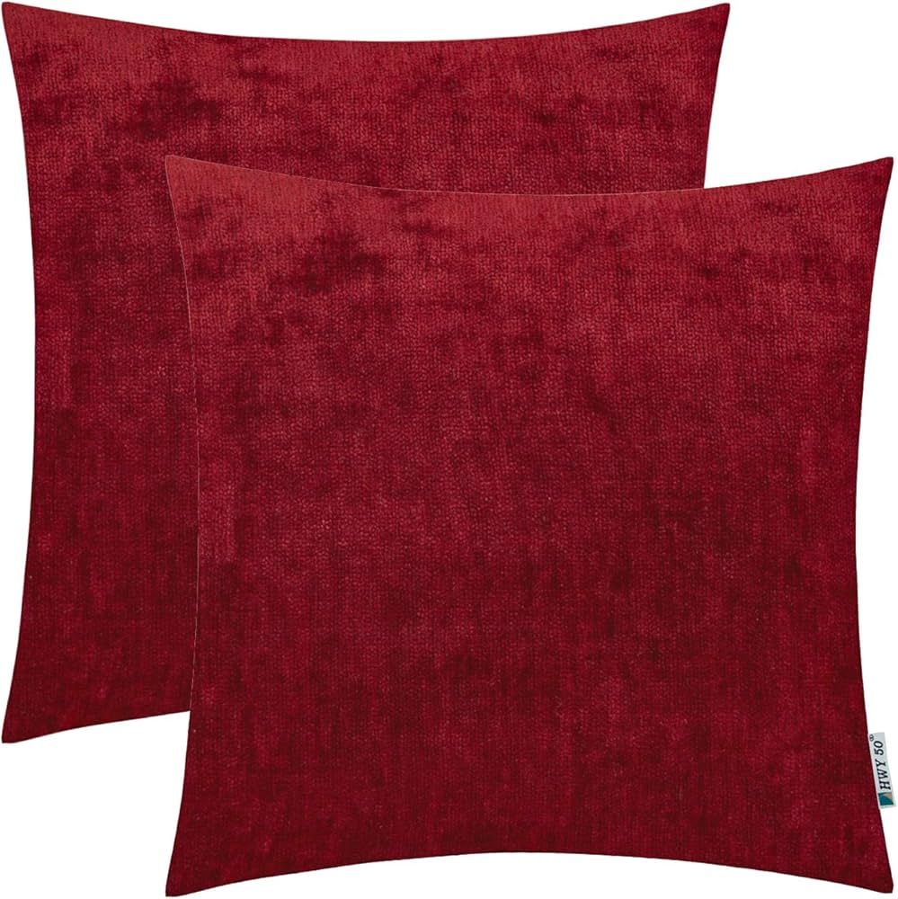 HWY 50 Wine Red Burgundy Decorative Throw Pillows Covers Set 18x18 Inch for Couch Sofa Living Roo... | Amazon (US)