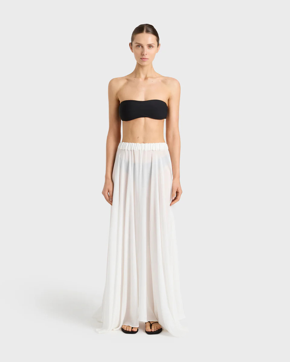 BONDI BORN® | Cremona Maxi Skirt in White | Designer Resortwear | BONDI BORN