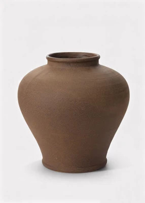 Large Stoneware Table Vase in Warm Brown - 12.5" Tall | Afloral