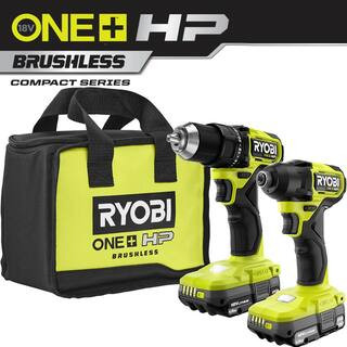 RYOBI ONE+ HP 18V Brushless Cordless Compact 1/2 in. Drill and Impact Driver Kit with (2) 1.5 Ah ... | The Home Depot