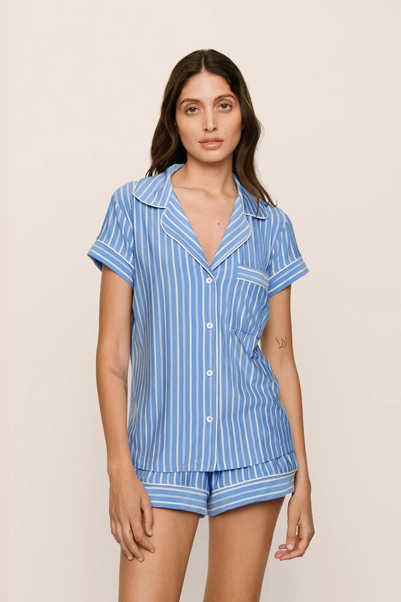 Gisele Printed TENCEL™ Modal Shortie Short PJ Set | Eberjey