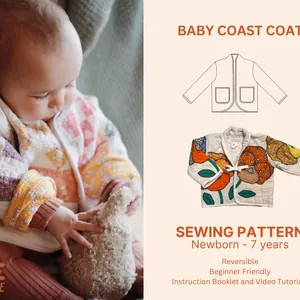 Quilted Baby Jacket PDF Sewing Pattern | Beginner Friendly | Size Newborn - 7 Year | Video Tutori... | Etsy (US)
