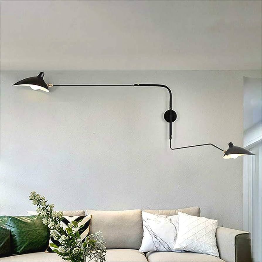 SUSUO Swing Wall Sconce 2-Light Black Wall Adjustable Lamp Indoor Wall Lighting Fixtures for Bath... | Amazon (US)