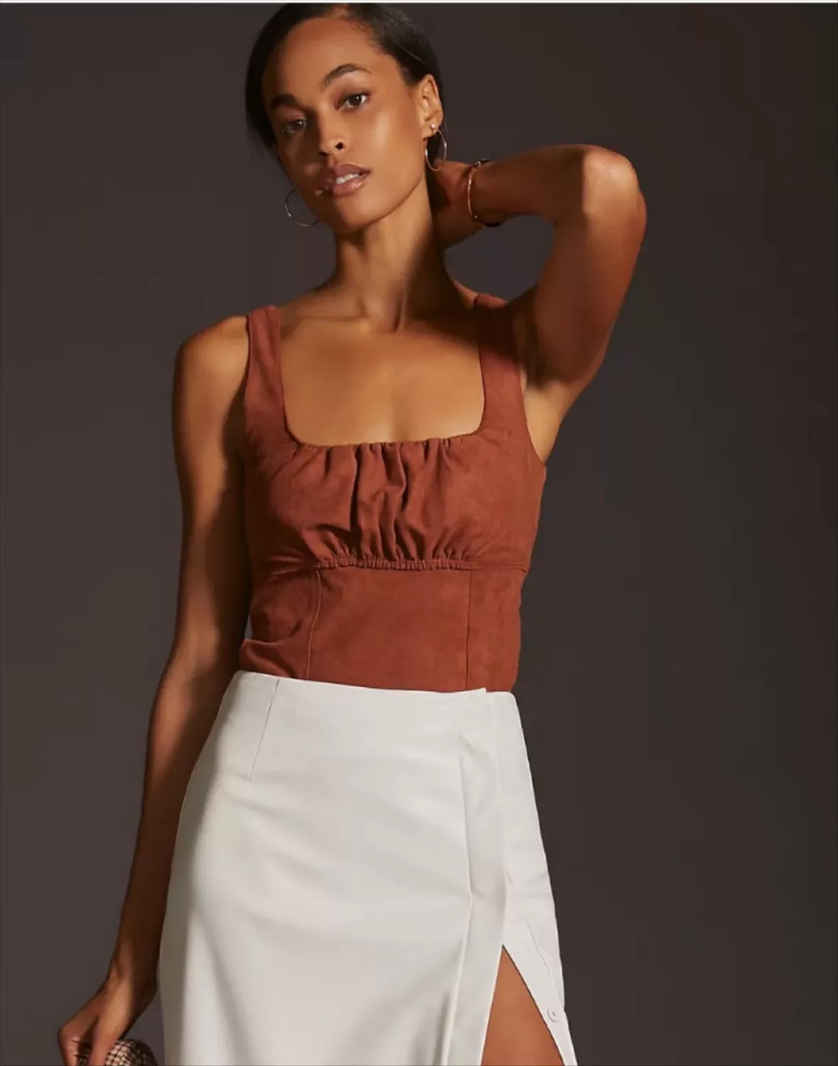 Pilcro Faux Suede Corset Tank curated on LTK