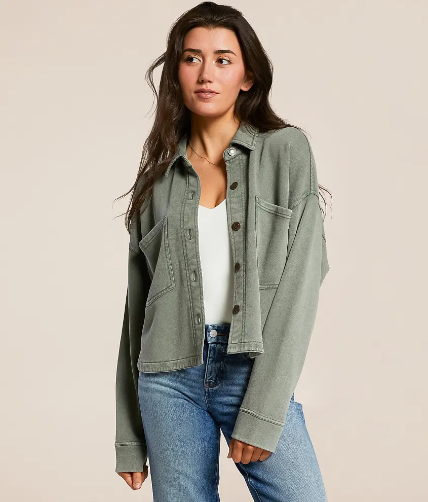 All Day Cropped Shacket | Buckle