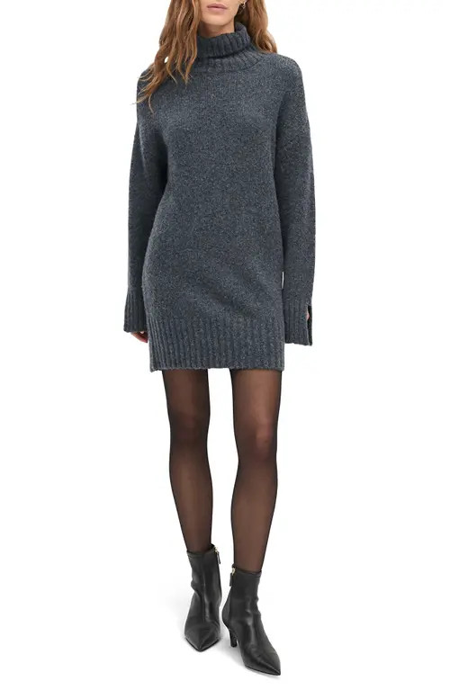 Favorite Daughter The St. James Long Sleeve Turtleneck Wool Blend Sweater Dress in London Fog at Nordstrom, Size X-Large | Nordstrom