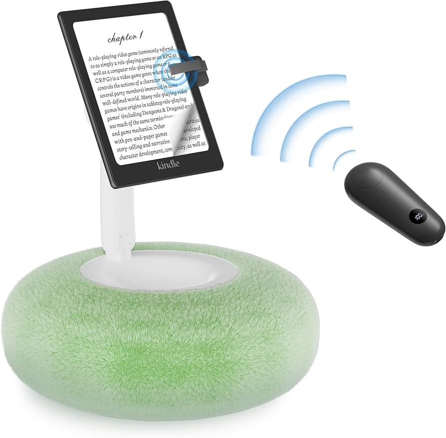 Magnetic Kindle Holder with Page Turner, Cozy Pillow Kindle Stand for Reading, 360° Adjustable P... | Amazon (US)