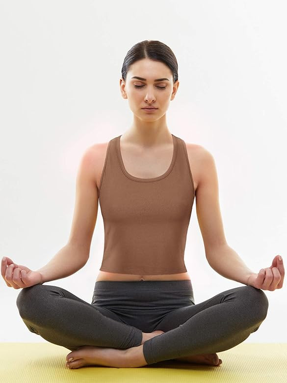 Boao 4 Pieces Basic Crop Tank Tops Sleeveless Racerback Crop Sport Top for Women | Amazon (US)