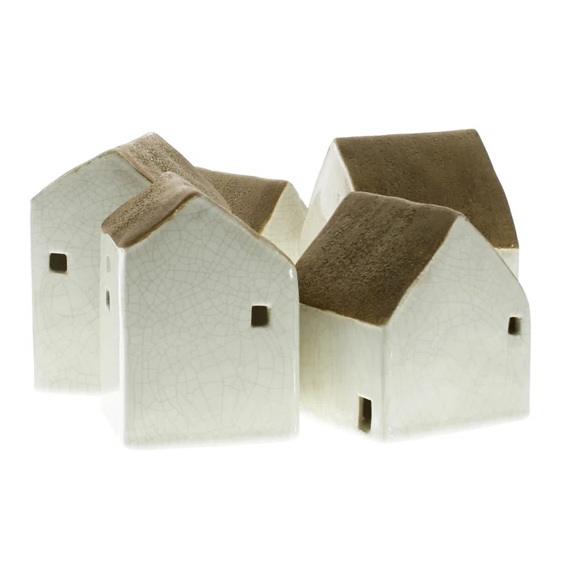 Brookdene Ceramic Cottages 5 Piece Sculpture Set | Wayfair North America