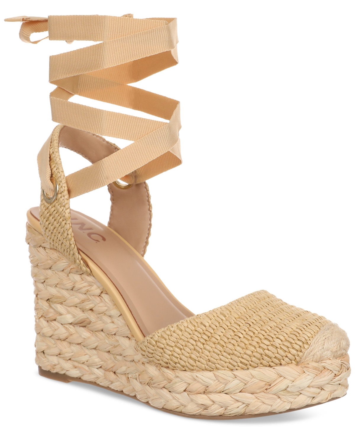 I.n.c. International Concepts Women's Maisie Lace-Up Espadrille Wedge Sandals, Created for Macy's - Natural Woven | Macy's