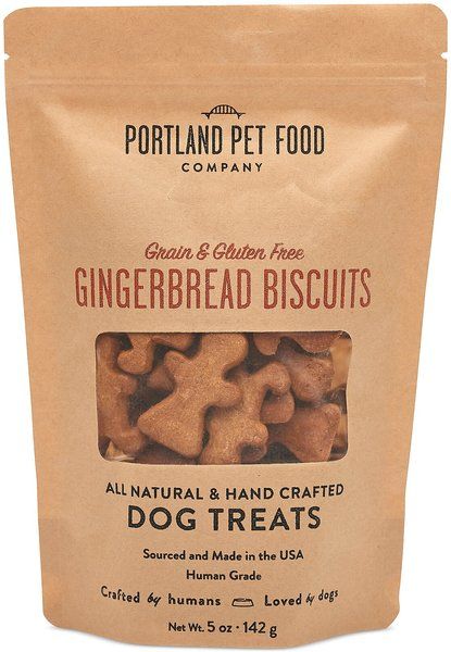 PORTLAND PET FOOD COMPANY Gingerbread Biscuits Grain-Free & Gluten-Free Dog Treats, 5-oz bag - Ch... | Chewy.com