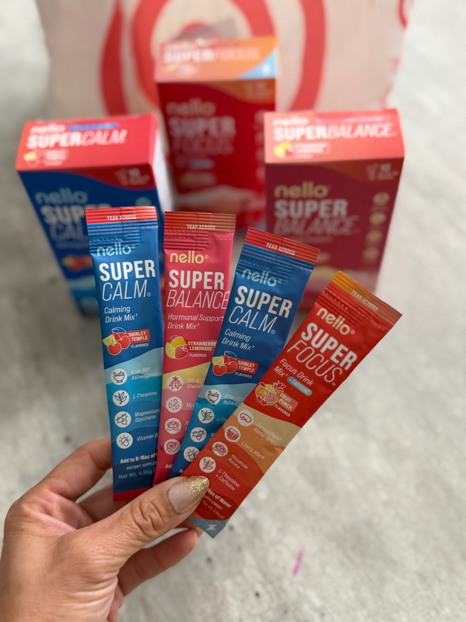 #ad @drinknello for every mood! Some days I’m a focused, get-it-done mom… and other days I’m just trying to stay calm through the chaos 😅 so my routine has to keep up with every version of me. I discovered Supercalm when my nutritionist recommended I start drinking it to help with cortisol levels and after the science backed drink mix worked for me, I started to explore other Nello products! Now the Superfocus + Caffeine has also become part of my daily routine! You can shop these products now @target. #targetpartner #nello #supercalm #superfocus #drinknello