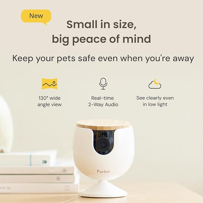 Furbo Mini New Pet Camera: Home Security Camera with Barking or Meowing Alerts, Cat or Dog Camera... | Amazon (US)