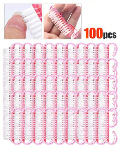10-100 pezzi Piccole spazzole per manicure con impugnatura, spazzole per unghie per la pulizia, s... | SHEIN